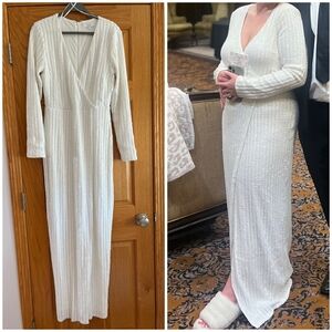 Elegant White Long Sleeve Dress